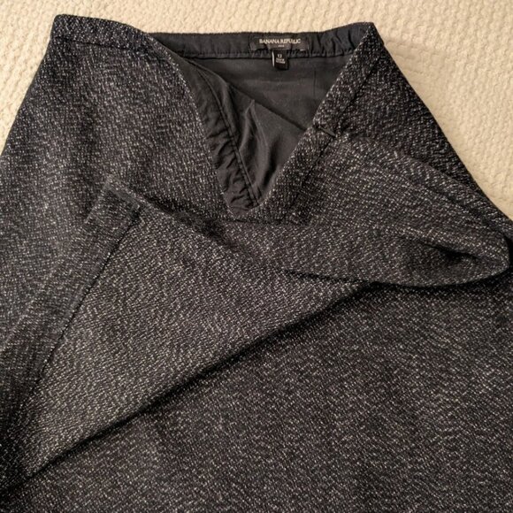 Wool Blend Banana Republic Dark Brown Tweed Mini Skirt Fully Lined - Picture 5 of 9